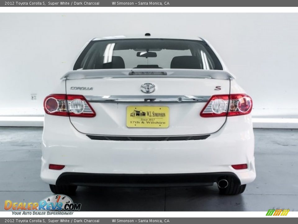 2012 Toyota Corolla S Super White / Dark Charcoal Photo #3