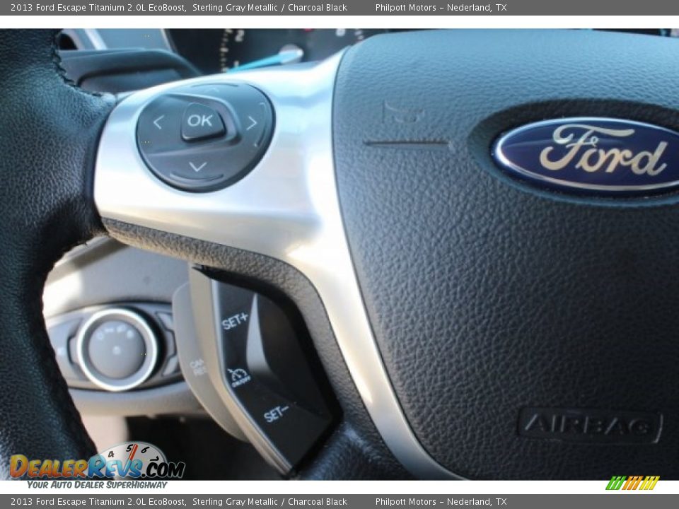 2013 Ford Escape Titanium 2.0L EcoBoost Sterling Gray Metallic / Charcoal Black Photo #19