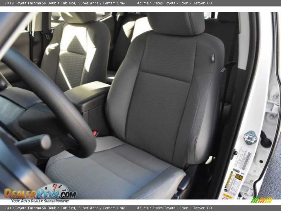 2019 Toyota Tacoma SR Double Cab 4x4 Super White / Cement Gray Photo #7