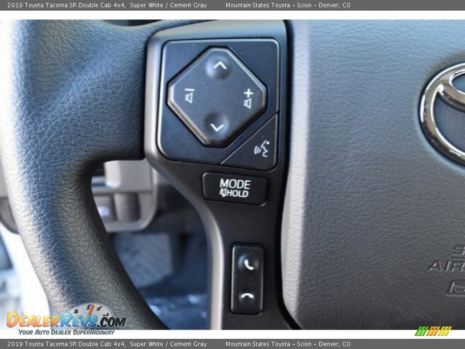 2019 Toyota Tacoma SR Double Cab 4x4 Super White / Cement Gray Photo #26