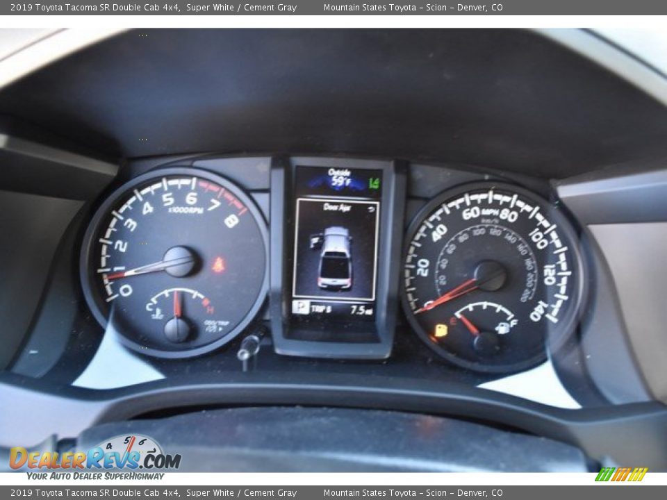2019 Toyota Tacoma SR Double Cab 4x4 Super White / Cement Gray Photo #28
