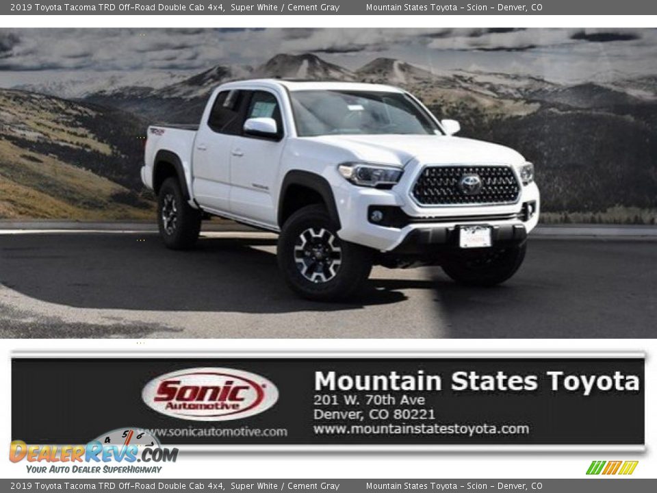 2019 Toyota Tacoma TRD Off-Road Double Cab 4x4 Super White / Cement Gray Photo #1