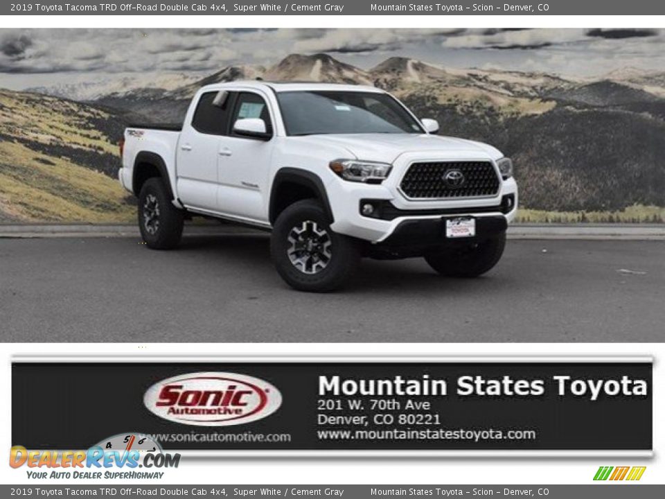 2019 Toyota Tacoma TRD Off-Road Double Cab 4x4 Super White / Cement Gray Photo #1