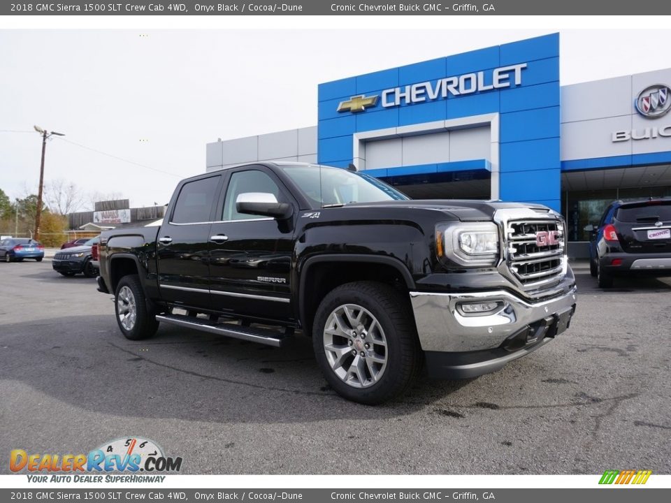 2018 GMC Sierra 1500 SLT Crew Cab 4WD Onyx Black / Cocoa/­Dune Photo #1