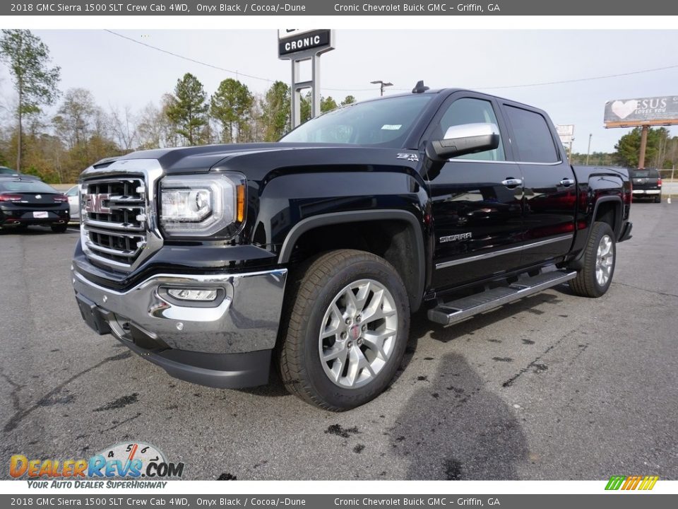 2018 GMC Sierra 1500 SLT Crew Cab 4WD Onyx Black / Cocoa/­Dune Photo #3