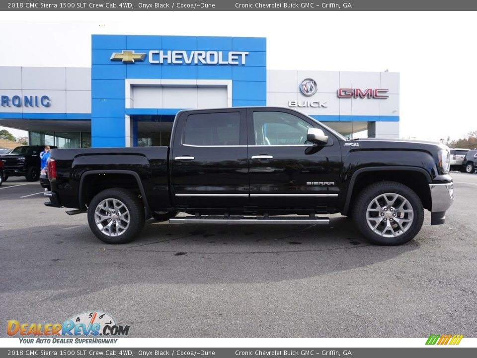 2018 GMC Sierra 1500 SLT Crew Cab 4WD Onyx Black / Cocoa/­Dune Photo #11