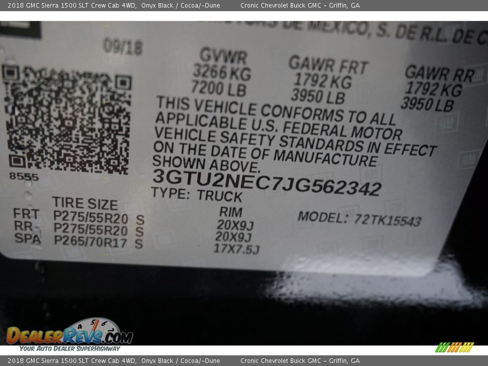 2018 GMC Sierra 1500 SLT Crew Cab 4WD Onyx Black / Cocoa/­Dune Photo #15