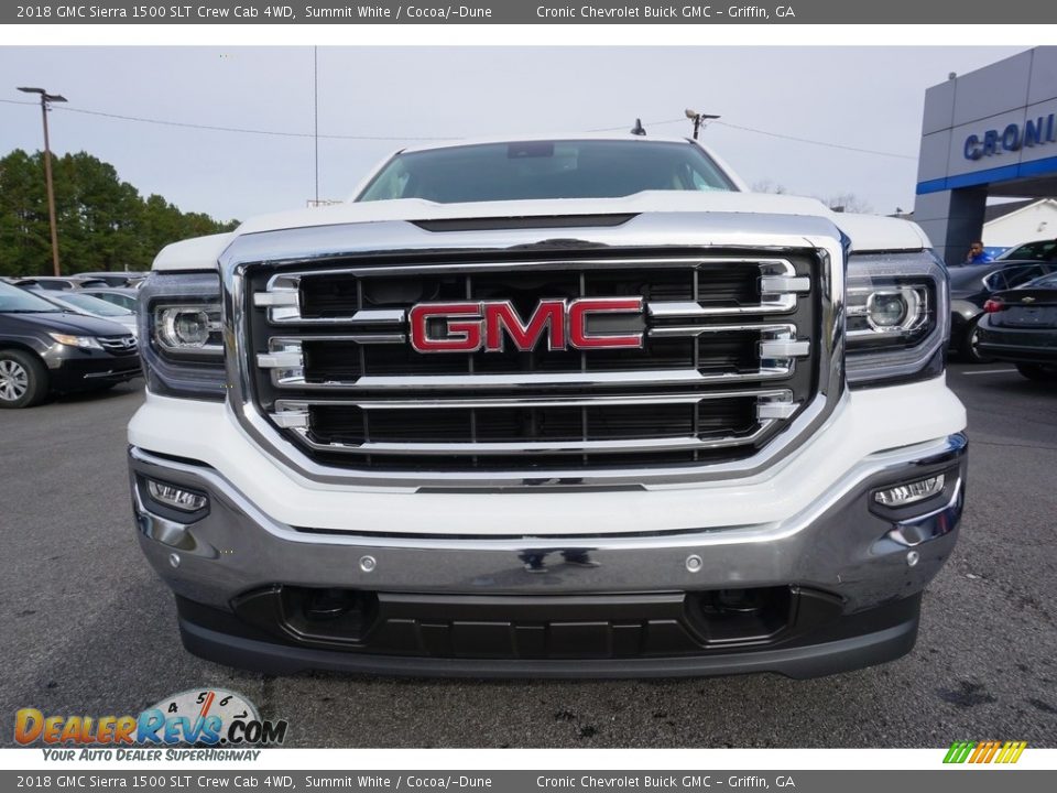 2018 GMC Sierra 1500 SLT Crew Cab 4WD Summit White / Cocoa/­Dune Photo #2