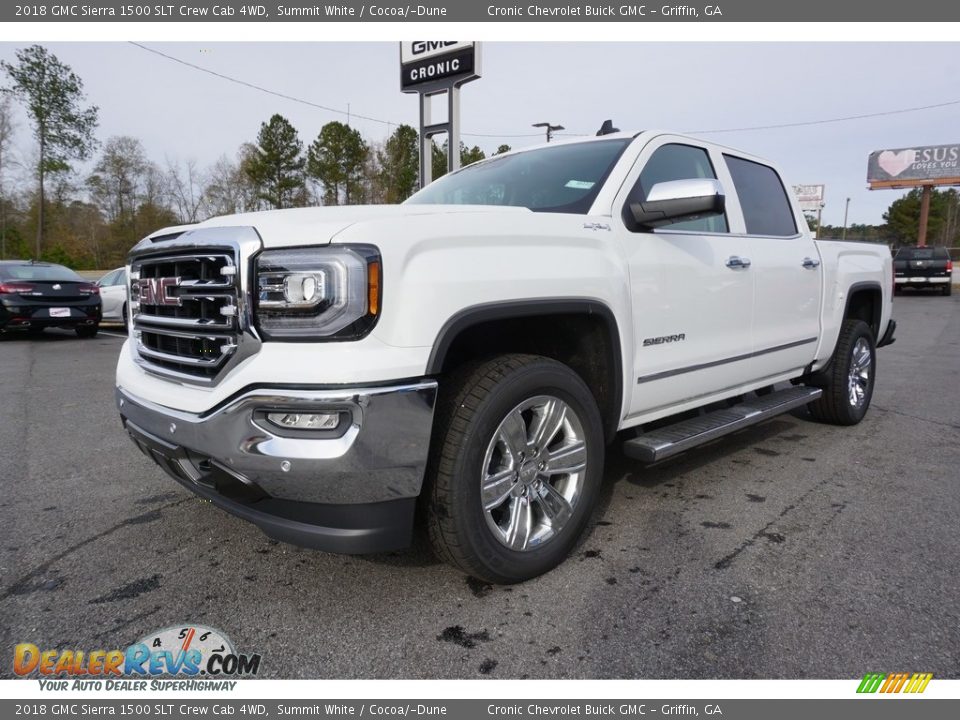 2018 GMC Sierra 1500 SLT Crew Cab 4WD Summit White / Cocoa/­Dune Photo #3