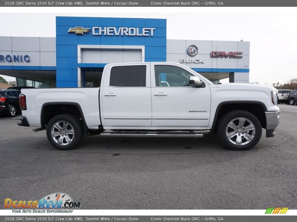 2018 GMC Sierra 1500 SLT Crew Cab 4WD Summit White / Cocoa/­Dune Photo #11