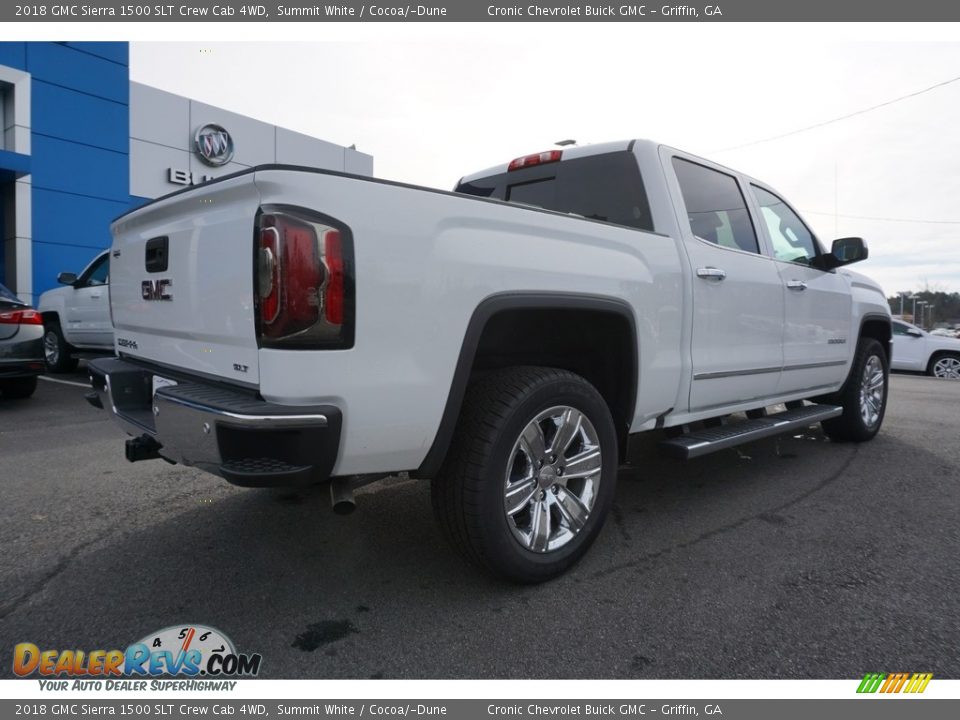 2018 GMC Sierra 1500 SLT Crew Cab 4WD Summit White / Cocoa/­Dune Photo #12