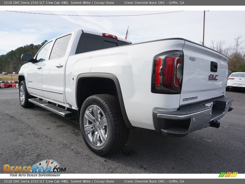 2018 GMC Sierra 1500 SLT Crew Cab 4WD Summit White / Cocoa/­Dune Photo #14