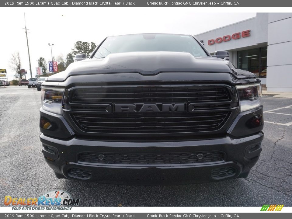 2019 Ram 1500 Laramie Quad Cab Diamond Black Crystal Pearl / Black Photo #2