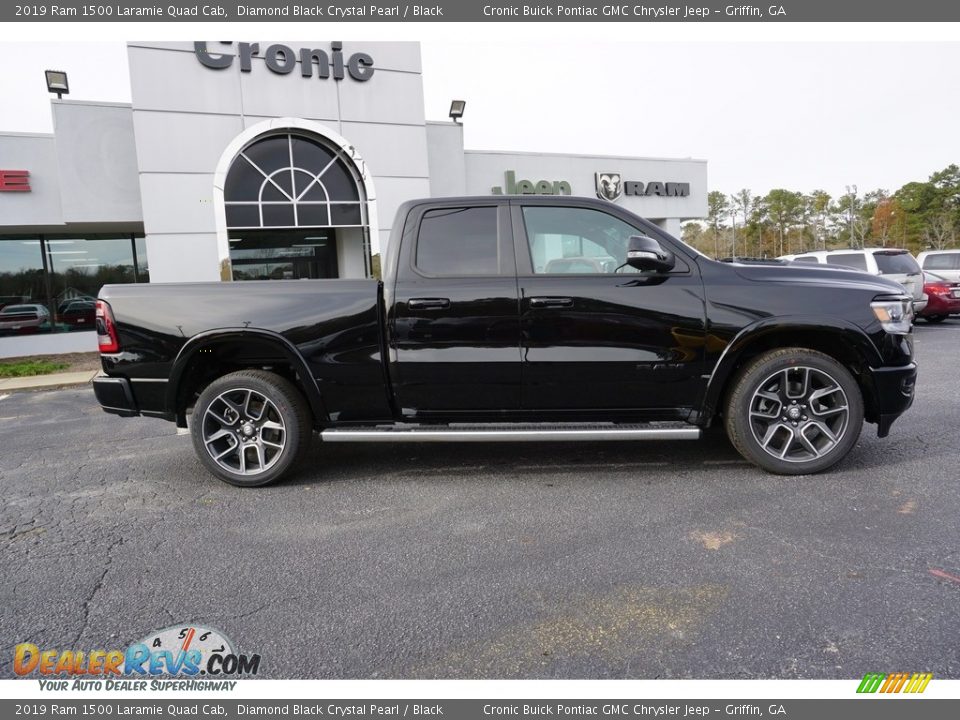 2019 Ram 1500 Laramie Quad Cab Diamond Black Crystal Pearl / Black Photo #10