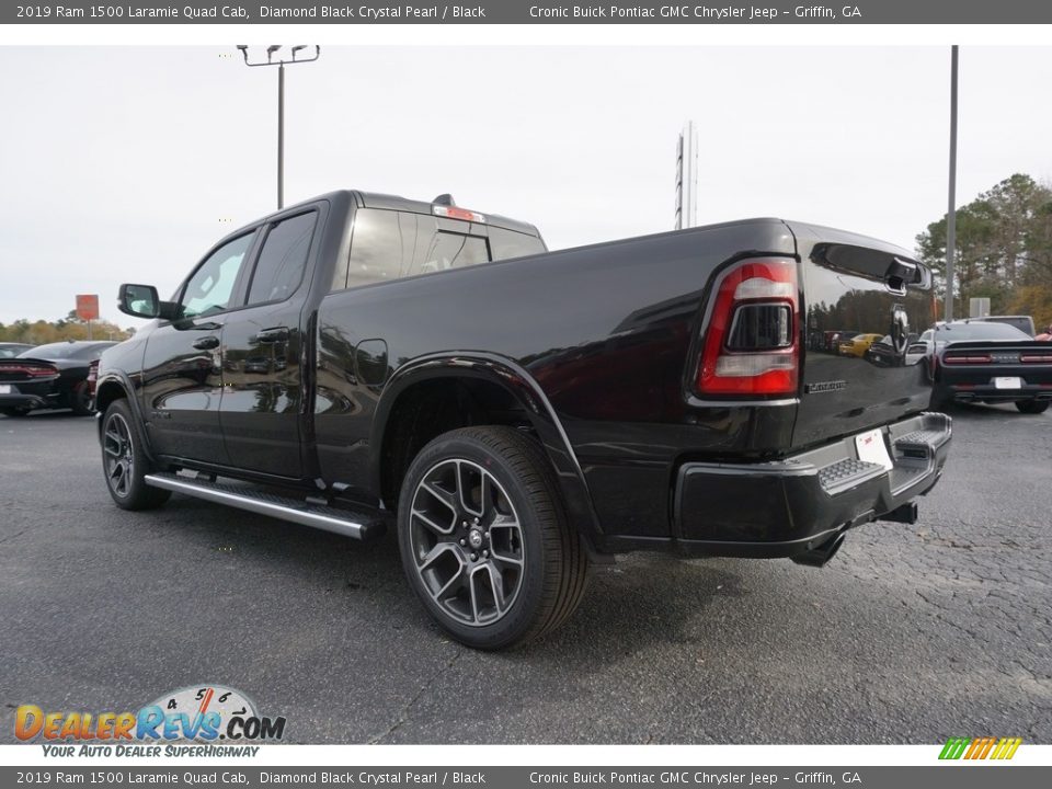 2019 Ram 1500 Laramie Quad Cab Diamond Black Crystal Pearl / Black Photo #13