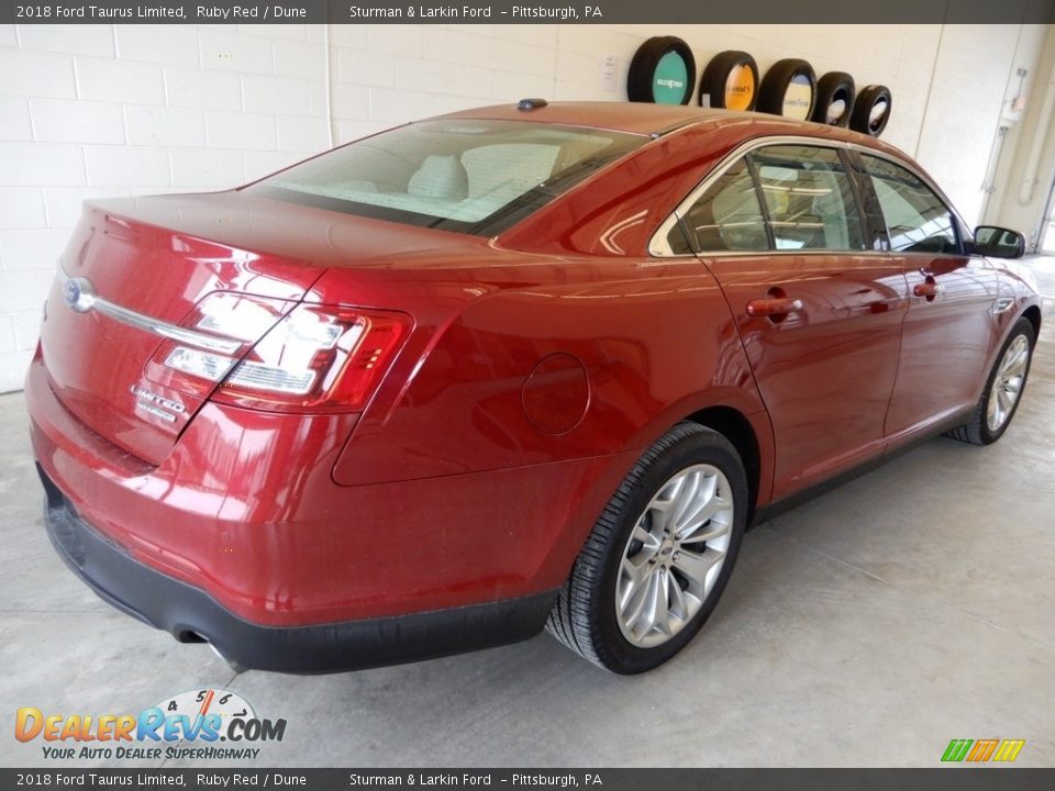 2018 Ford Taurus Limited Ruby Red / Dune Photo #3