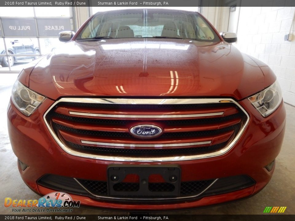 2018 Ford Taurus Limited Ruby Red / Dune Photo #7