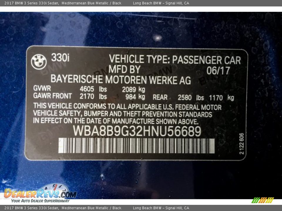 2017 BMW 3 Series 330i Sedan Mediterranean Blue Metallic / Black Photo #23