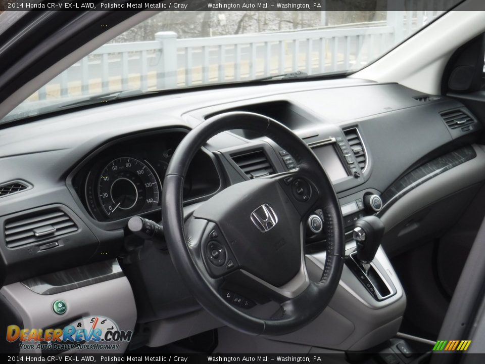 2014 Honda CR-V EX-L AWD Polished Metal Metallic / Gray Photo #14