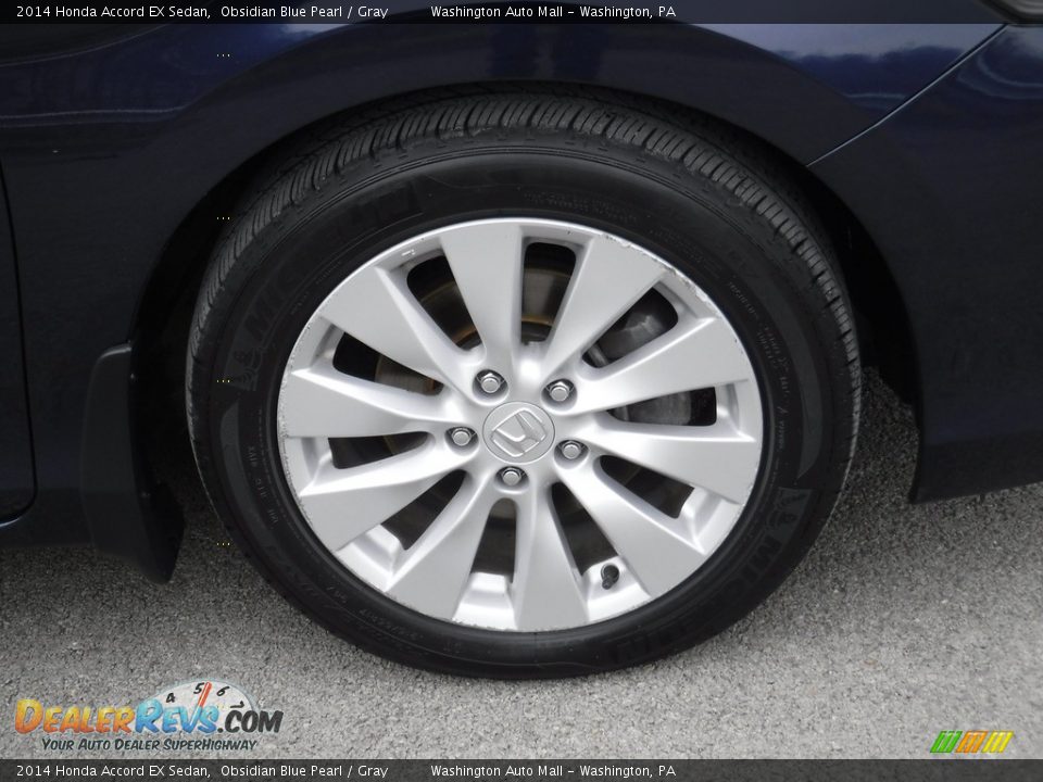 2014 Honda Accord EX Sedan Obsidian Blue Pearl / Gray Photo #3