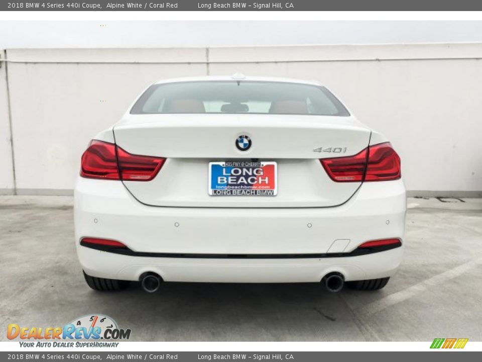 2018 BMW 4 Series 440i Coupe Alpine White / Coral Red Photo #4