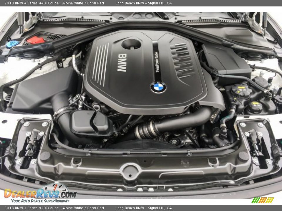 2018 BMW 4 Series 440i Coupe Alpine White / Coral Red Photo #8