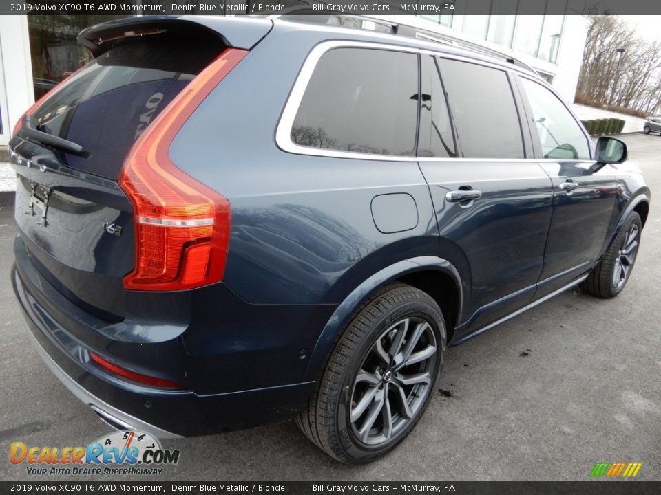 2019 Volvo XC90 T6 AWD Momentum Denim Blue Metallic / Blonde Photo #2