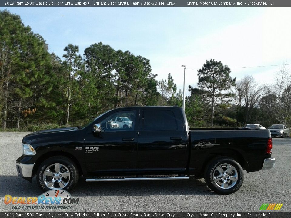 2019 Ram 1500 Classic Big Horn Crew Cab 4x4 Brilliant Black Crystal Pearl / Black/Diesel Gray Photo #2