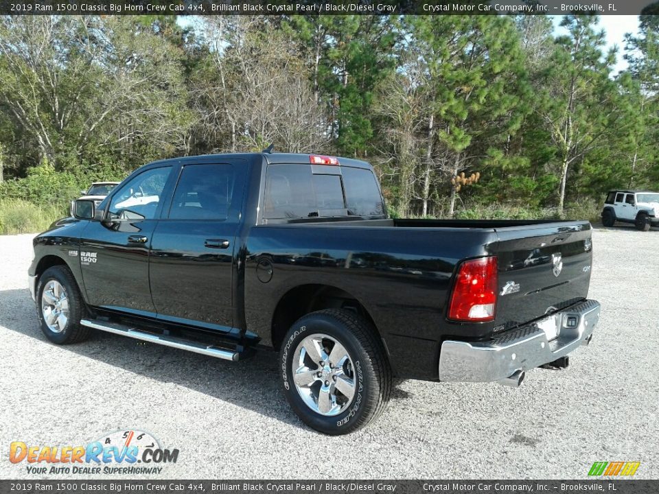 2019 Ram 1500 Classic Big Horn Crew Cab 4x4 Brilliant Black Crystal Pearl / Black/Diesel Gray Photo #3