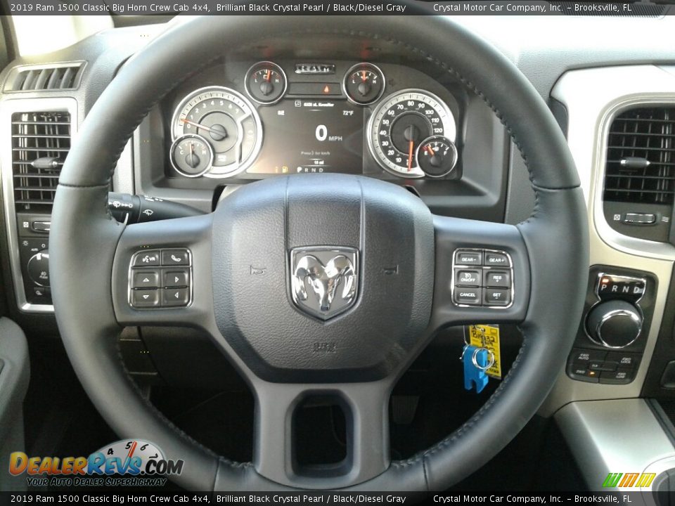 2019 Ram 1500 Classic Big Horn Crew Cab 4x4 Brilliant Black Crystal Pearl / Black/Diesel Gray Photo #14