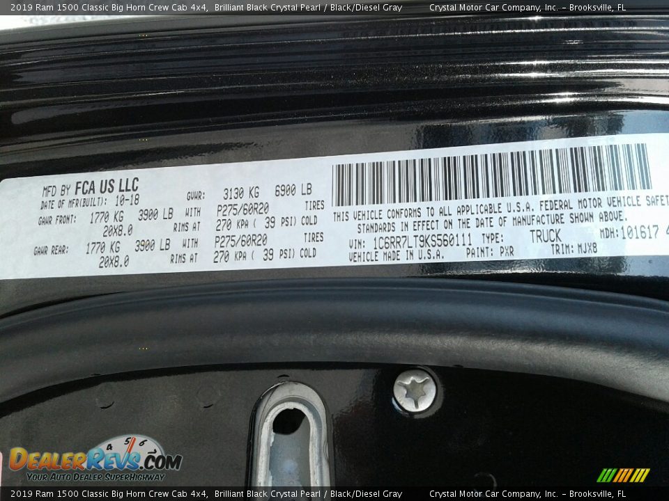 2019 Ram 1500 Classic Big Horn Crew Cab 4x4 Brilliant Black Crystal Pearl / Black/Diesel Gray Photo #21