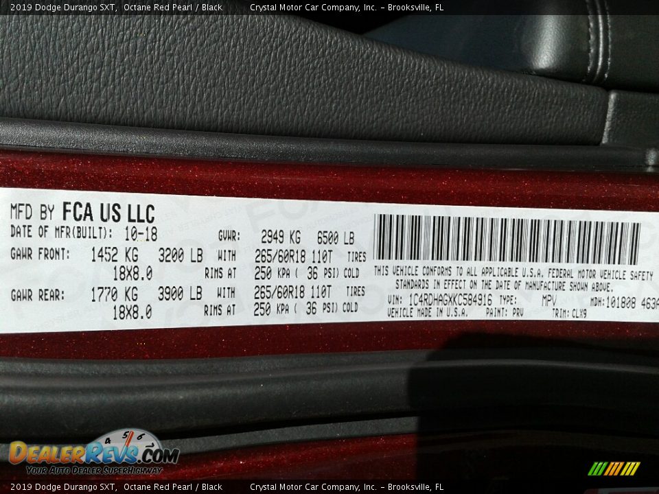 2019 Dodge Durango SXT Octane Red Pearl / Black Photo #21