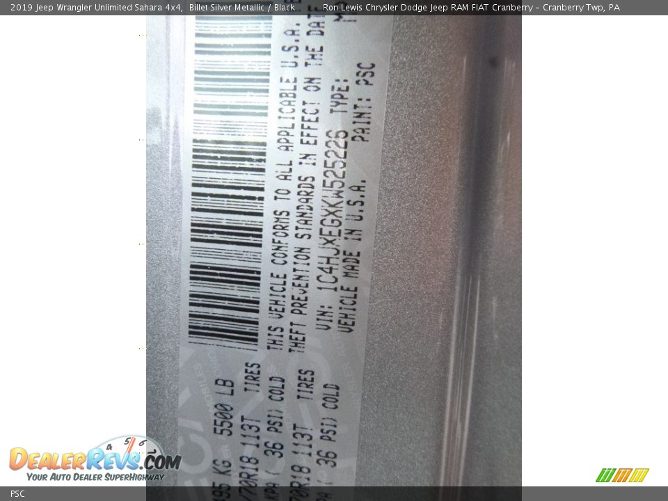 Jeep Color Code PSC Billet Silver Metallic