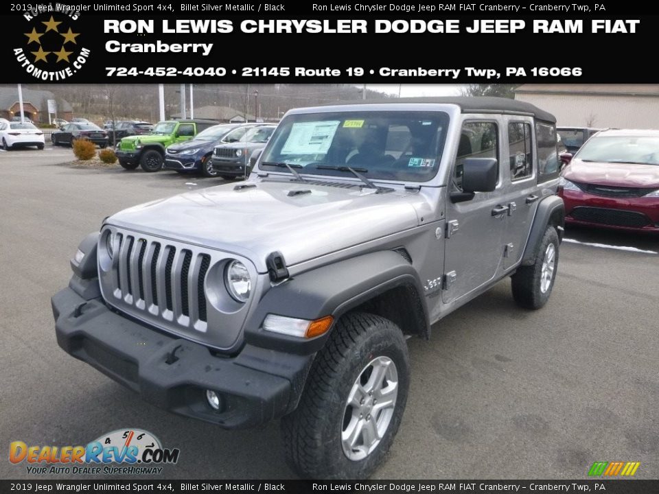 2019 Jeep Wrangler Unlimited Sport 4x4 Billet Silver Metallic / Black Photo #1
