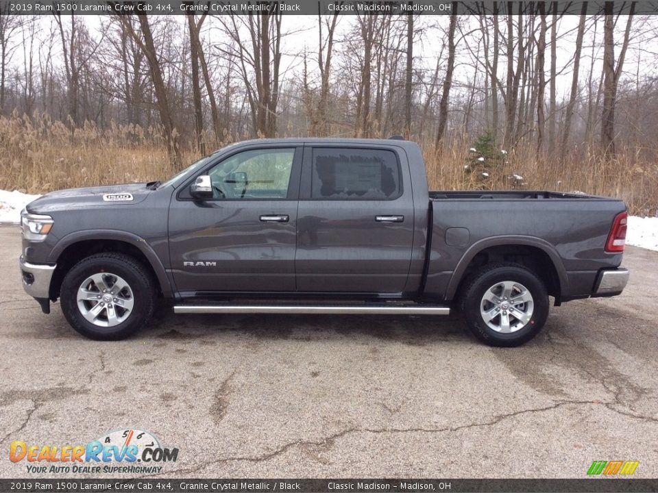 2019 Ram 1500 Laramie Crew Cab 4x4 Granite Crystal Metallic / Black Photo #3