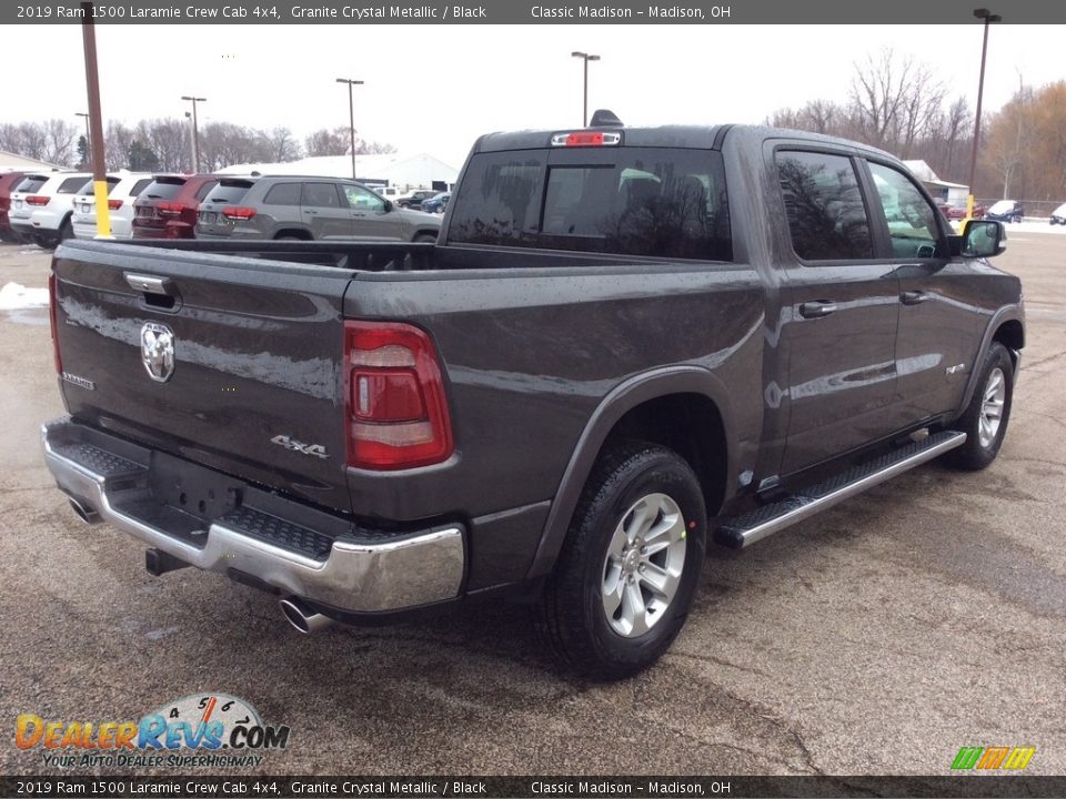 2019 Ram 1500 Laramie Crew Cab 4x4 Granite Crystal Metallic / Black Photo #6