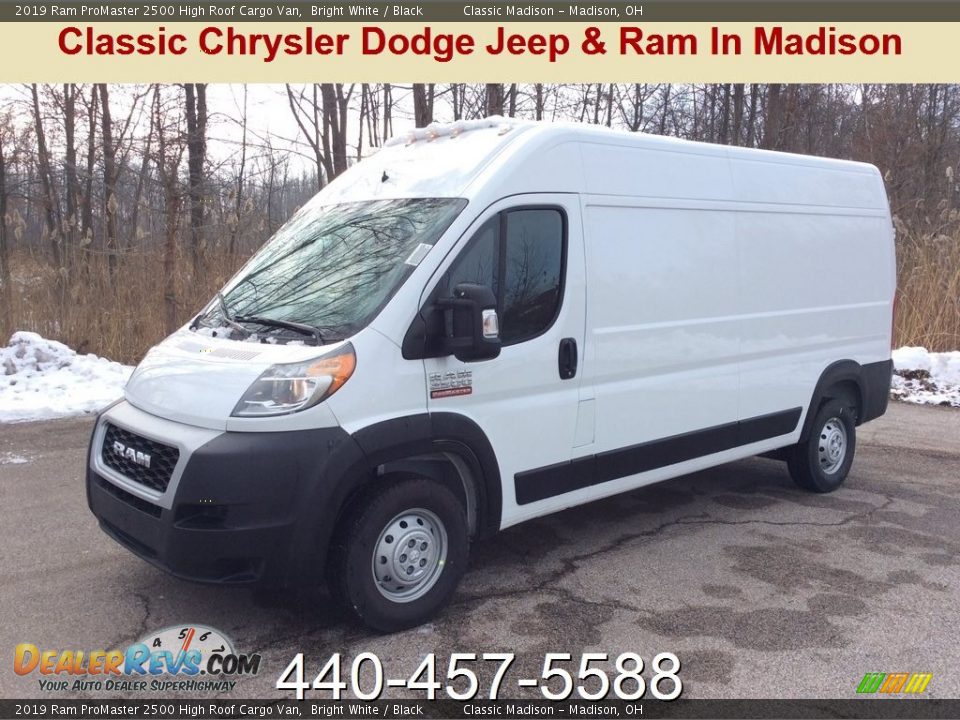 2019 Ram ProMaster 2500 High Roof Cargo Van Bright White / Black Photo #1