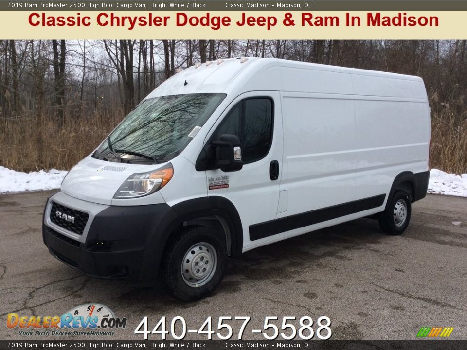 2019 Ram ProMaster 2500 High Roof Cargo Van Bright White / Black Photo #1