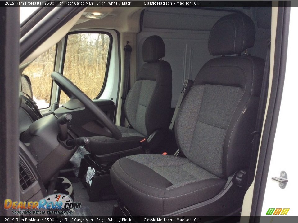 Black Interior - 2019 Ram ProMaster 2500 High Roof Cargo Van Photo #11