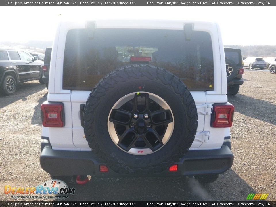 2019 Jeep Wrangler Unlimited Rubicon 4x4 Bright White / Black/Heritage Tan Photo #4