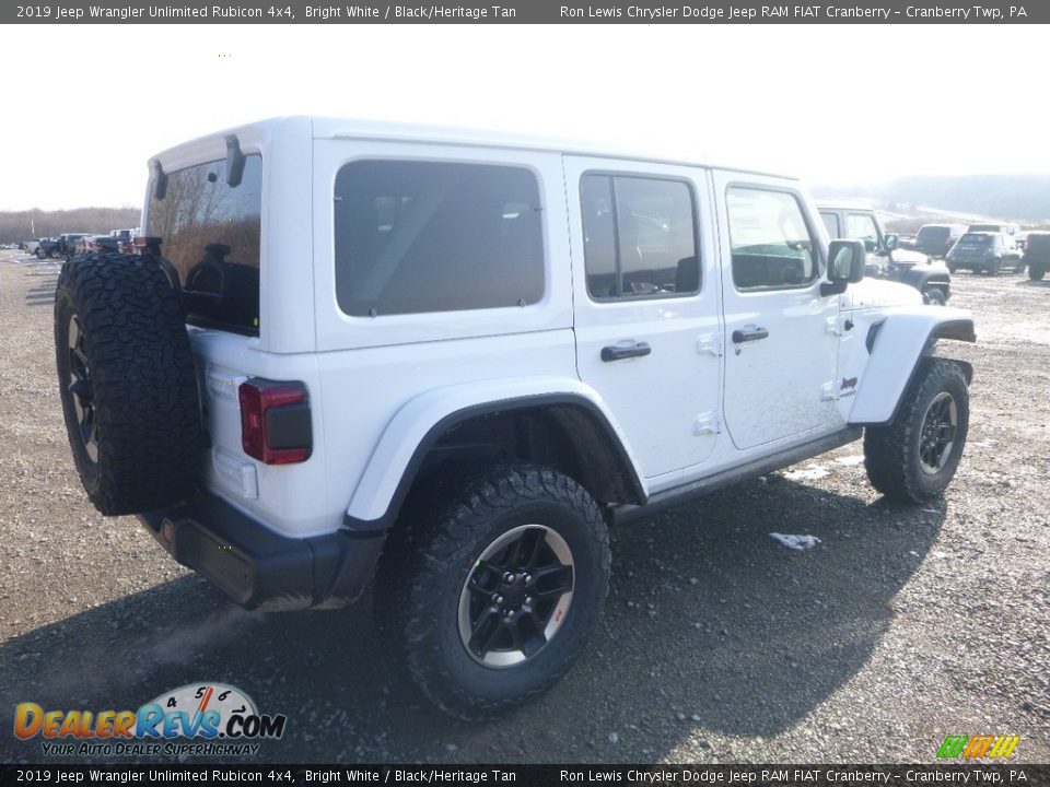 2019 Jeep Wrangler Unlimited Rubicon 4x4 Bright White / Black/Heritage Tan Photo #5