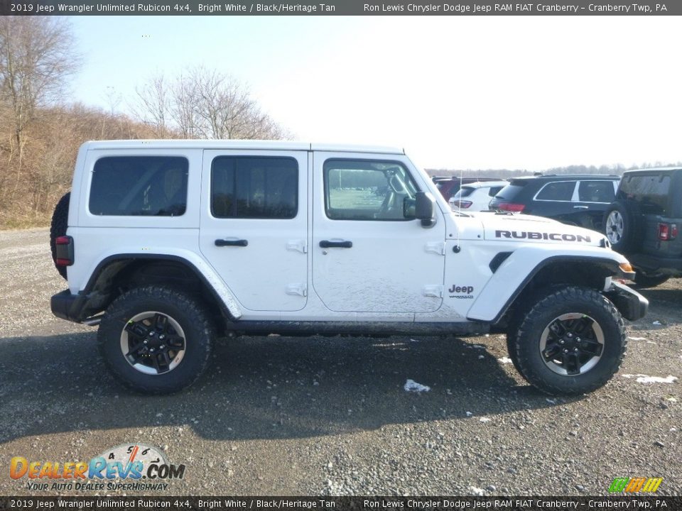 2019 Jeep Wrangler Unlimited Rubicon 4x4 Bright White / Black/Heritage Tan Photo #6