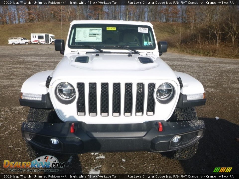 2019 Jeep Wrangler Unlimited Rubicon 4x4 Bright White / Black/Heritage Tan Photo #8