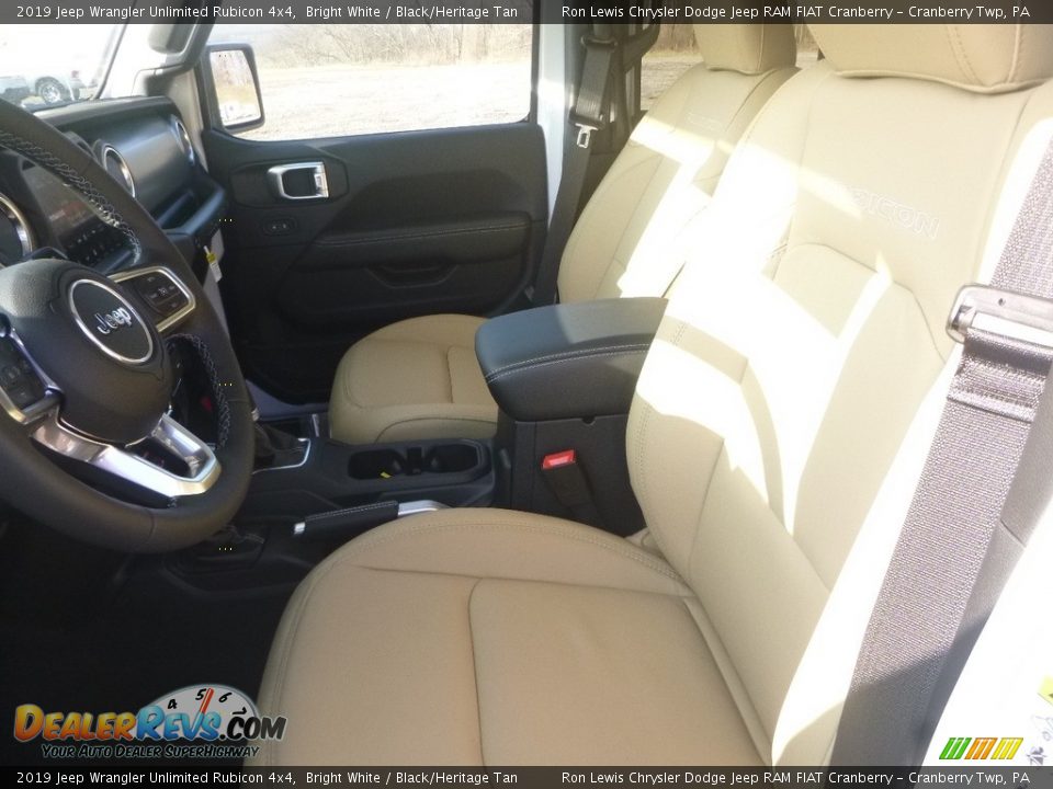 2019 Jeep Wrangler Unlimited Rubicon 4x4 Bright White / Black/Heritage Tan Photo #14