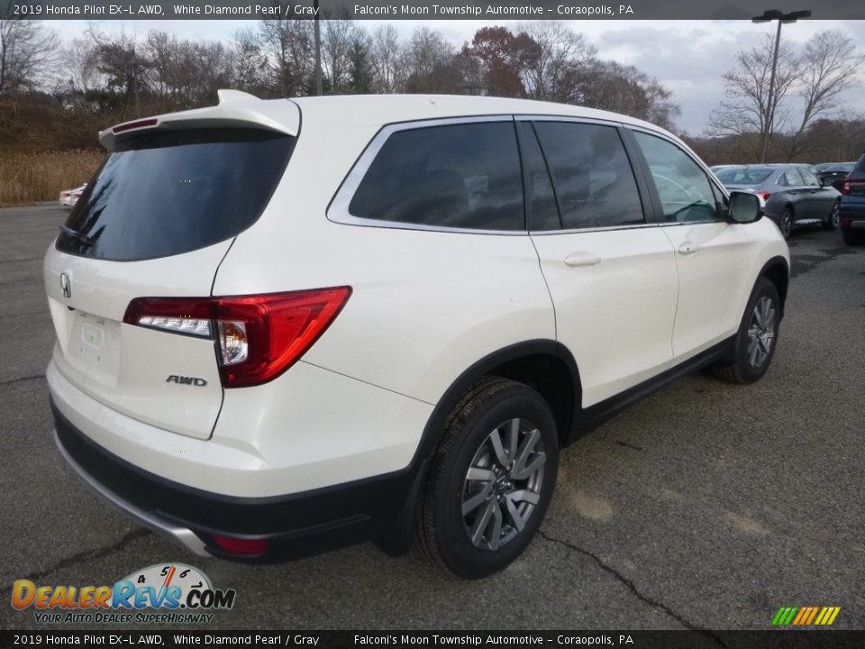 2019 Honda Pilot EX-L AWD White Diamond Pearl / Gray Photo #5