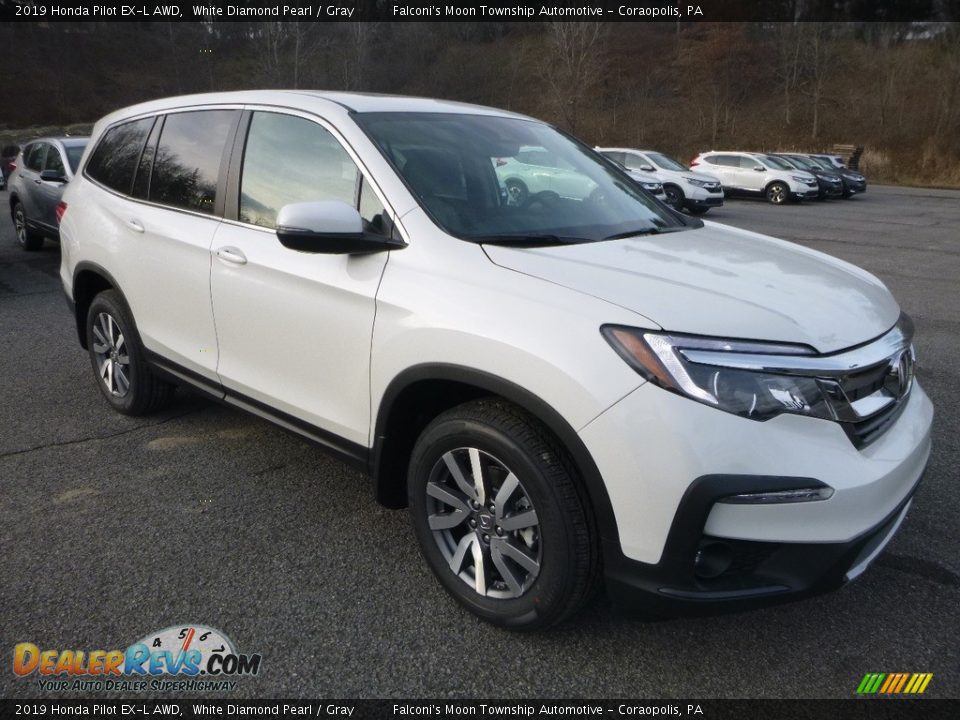 2019 Honda Pilot EX-L AWD White Diamond Pearl / Gray Photo #6