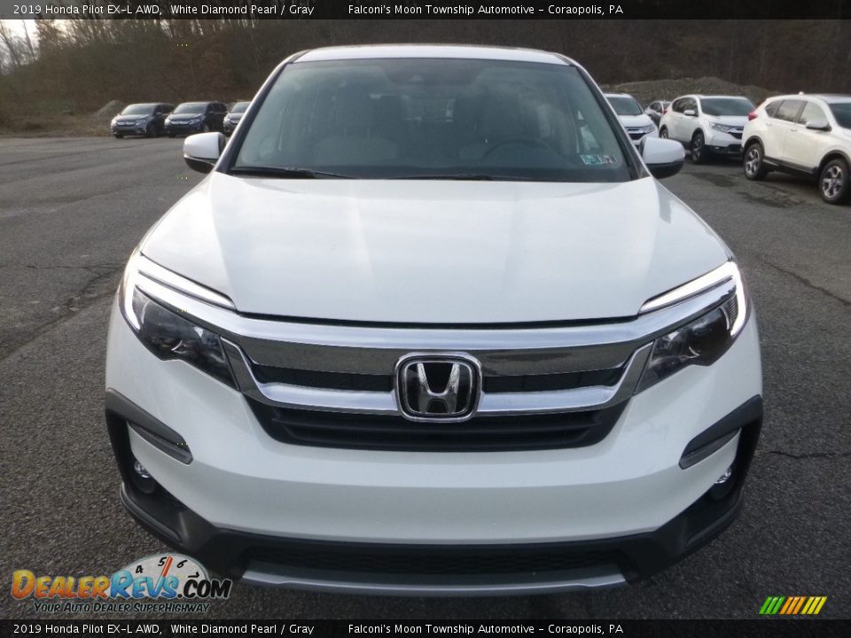 2019 Honda Pilot EX-L AWD White Diamond Pearl / Gray Photo #7