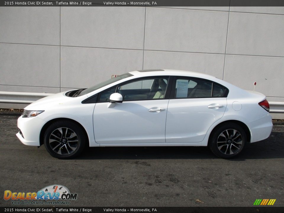 2015 Honda Civic EX Sedan Taffeta White / Beige Photo #2