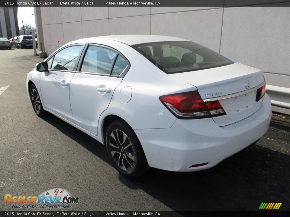 2015 Honda Civic EX Sedan Taffeta White / Beige Photo #3