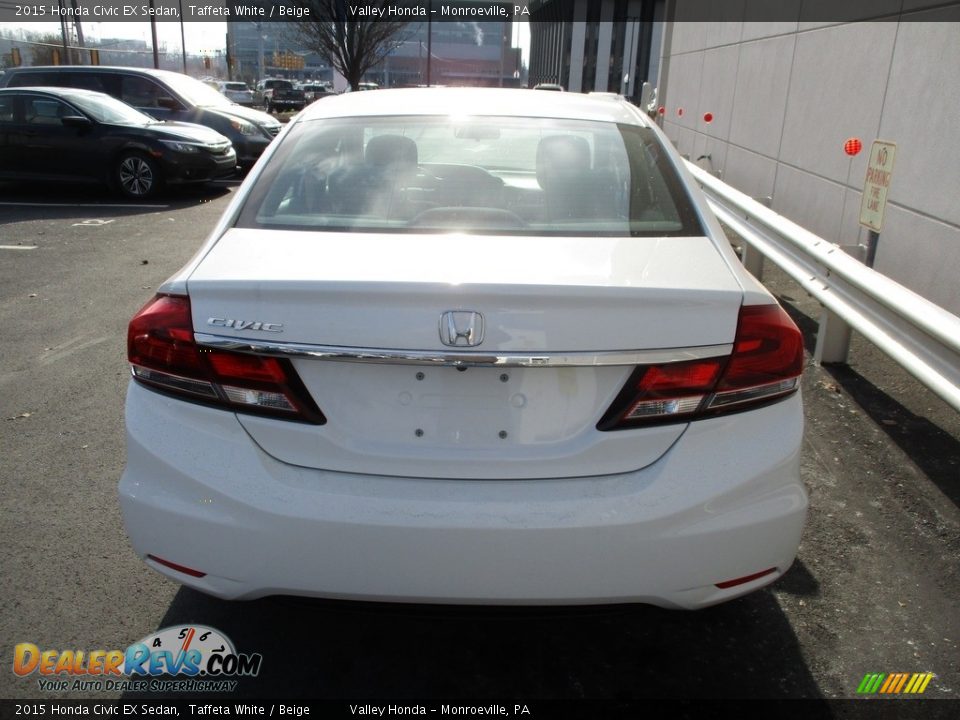 2015 Honda Civic EX Sedan Taffeta White / Beige Photo #4